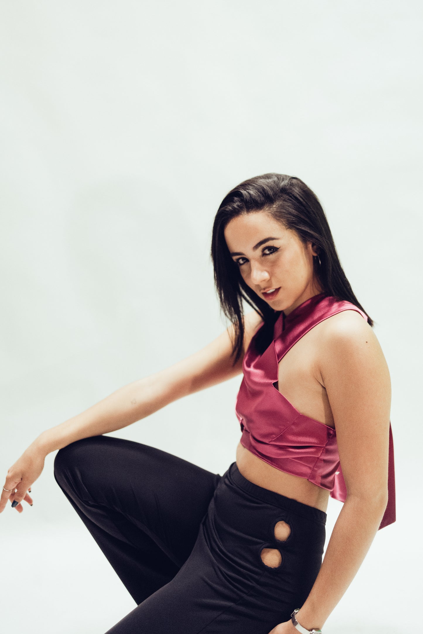 STRAP TOAST SATIN TOP