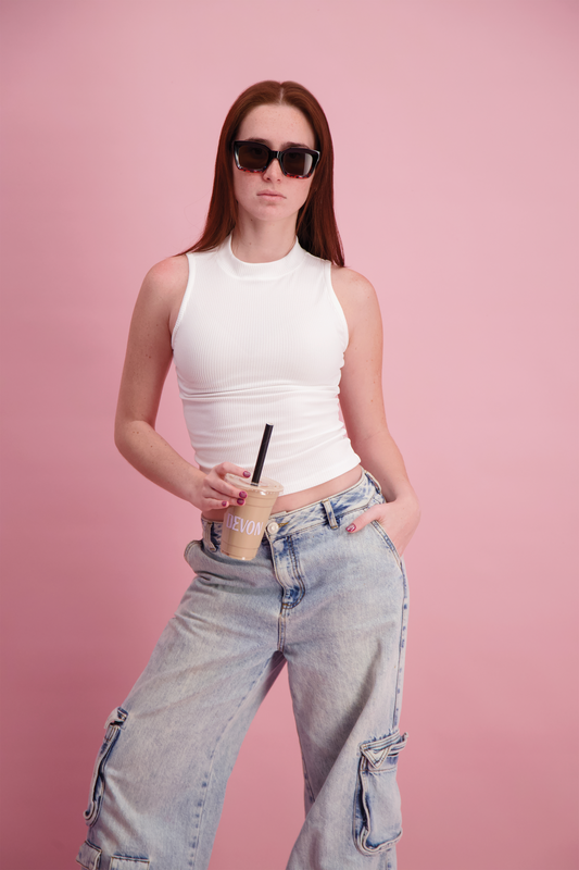 TOP HALTER RIB